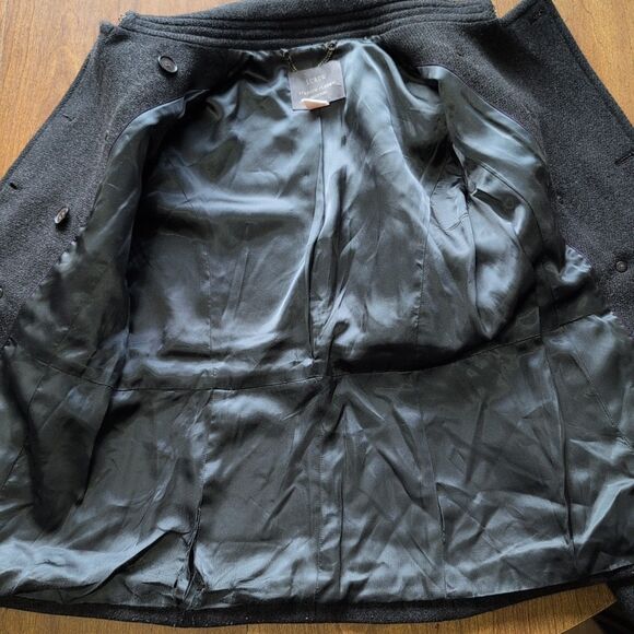 J. CREW Stadium Cloth by Nello Gori Pea Coat Size 2 Gray Woolblend Preppy - Picture 6 of 10